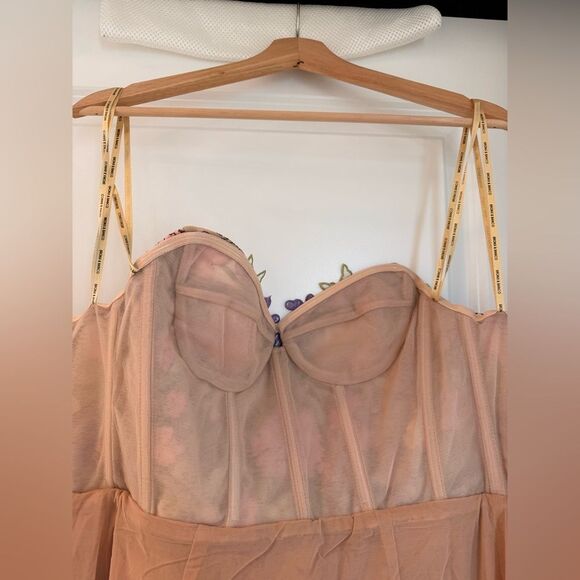 NEW BRONX AND BANCO Iris Floral Maraya Strapless Ankle Midi Dress, wedding guest - Picture 12 of 13